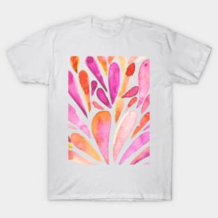 Watercolor artistic drops - orange and pink T-Shirt